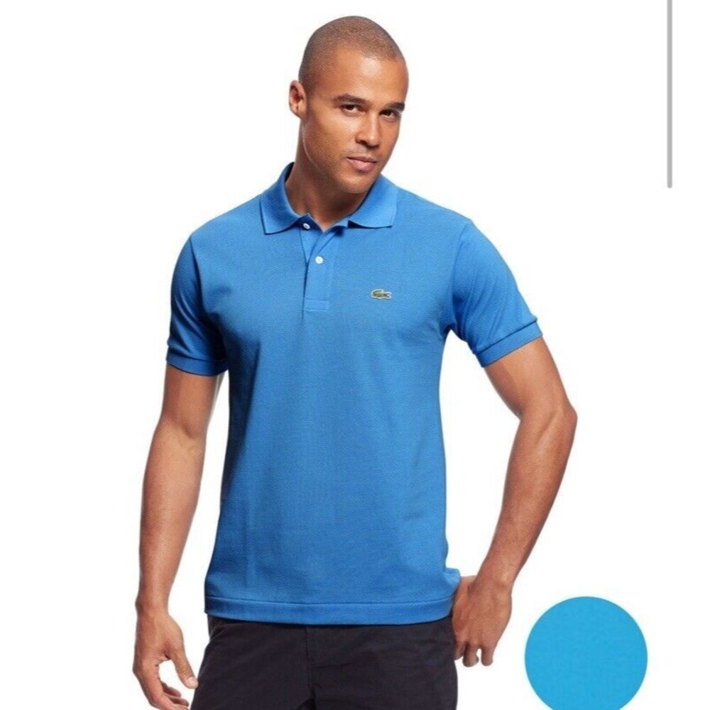 Lacoste Vintage Washed Polo Shirt Mens Size 8 Blue Short Sleeve
